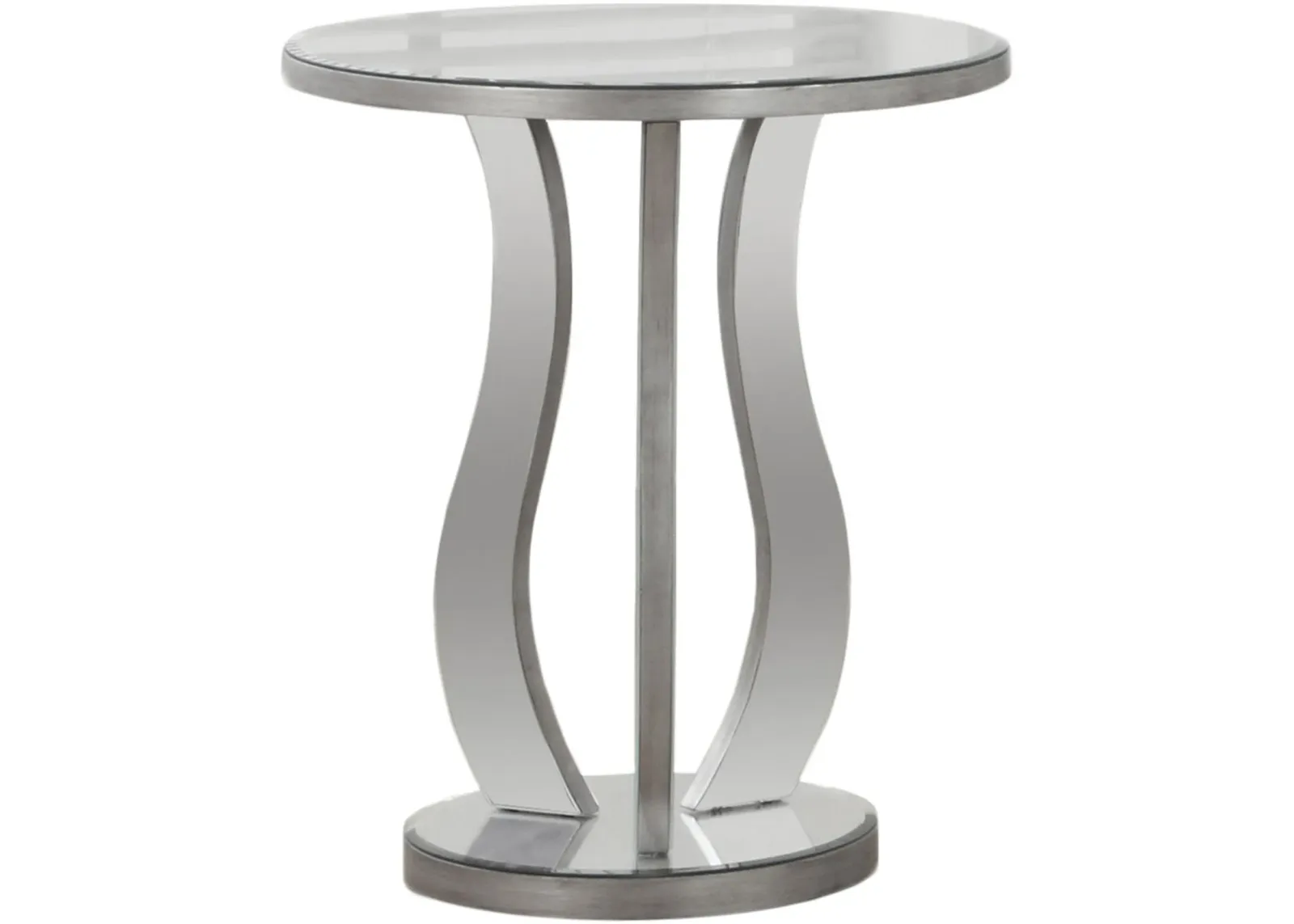 Accent Table, Side, End, Nightstand, Lamp, Living Room, Bedroom, Mirror, Grey, Clear, Transitional