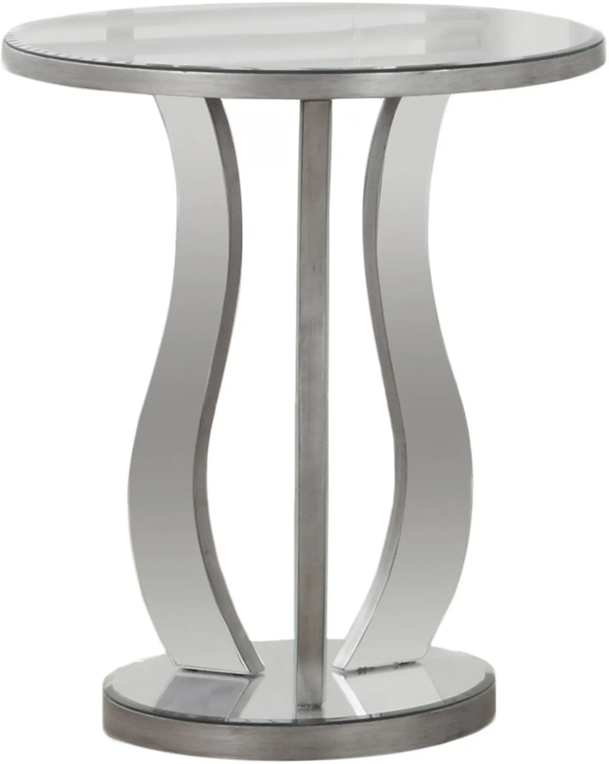 Accent Table, Side, End, Nightstand, Lamp, Living Room, Bedroom, Mirror, Grey, Clear, Transitional
