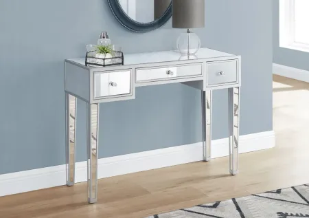 Accent Table, Console, Entryway, Narrow, Sofa, Storage Drawer, Living Room, Bedroom, Mirror, Grey, Clear, Transitional