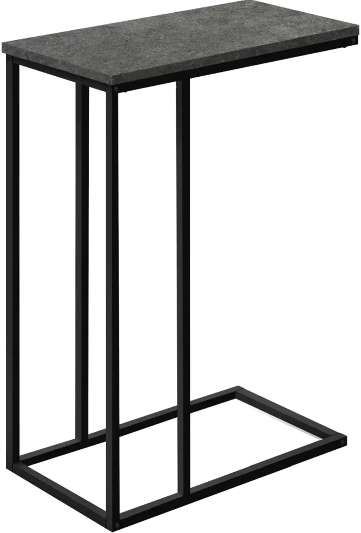 Accent Table, C-Shaped, End, Side, Snack, Living Room, Bedroom, Metal, Laminate, Grey, Black, Contemporary, Modern