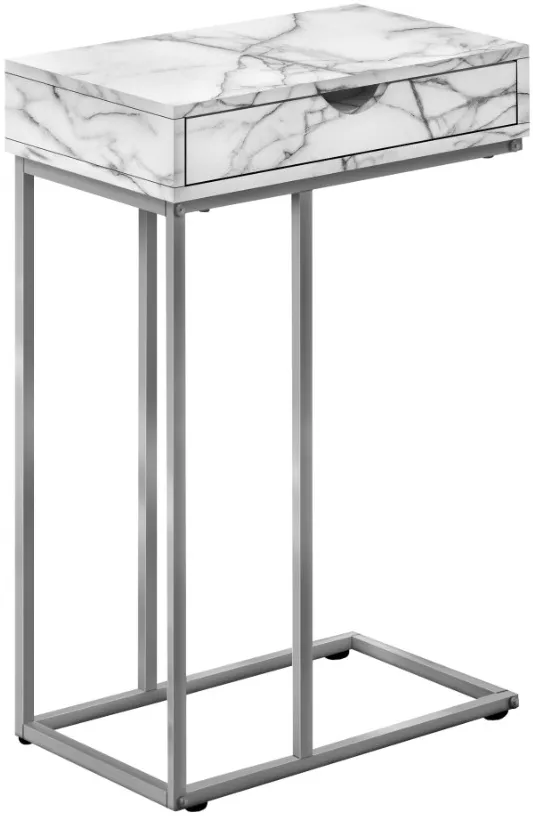 Monarch Specialties Inc. Silver/White Accent Table