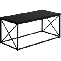 Coffee Table, Accent, Cocktail, Rectangular, Living Room, 40"L, Metal, Laminate, Black, Contemporary, Modern