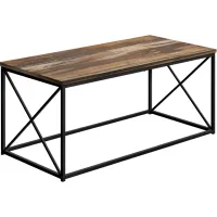 Coffee Table, Accent, Cocktail, Rectangular, Living Room, 40"L, Metal, Laminate, Brown, Black, Contemporary, Modern