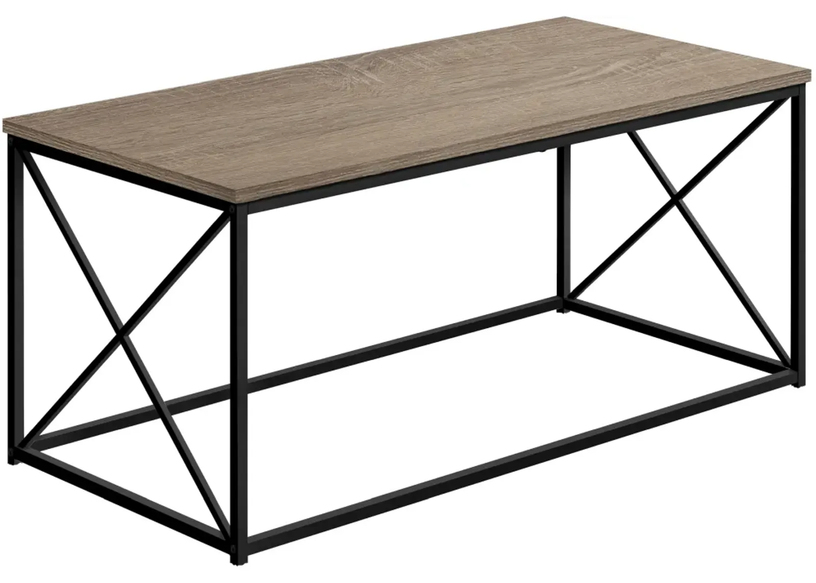 Coffee Table, Accent, Cocktail, Rectangular, Living Room, 40"L, Metal, Laminate, Brown, Black, Contemporary, Modern