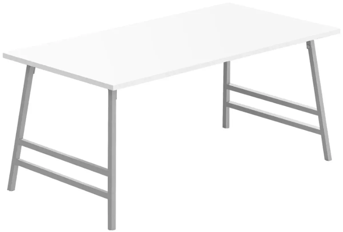 Monarch Specialties Inc. Silver/White Coffee Table