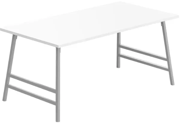 Monarch Specialties Inc. White 40"L Coffee Table with Metal A-Frame Legs
