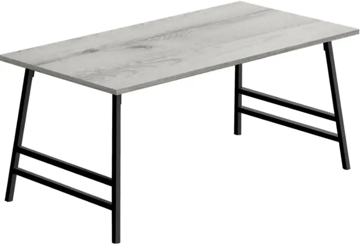 Monarch Specialties Inc. Gray 40"L Coffee Table with Metal A-Frame Legs