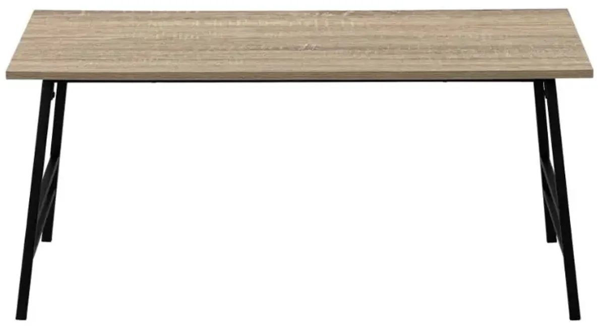 Monarch Specialties Inc. Dark Taupe 40"L Coffee Table with Metal A-Frame Legs 