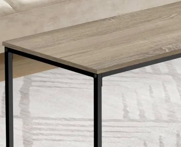 Monarch Specialties Inc. Dark Taupe 40"L Coffee Table with Black Metal Legs