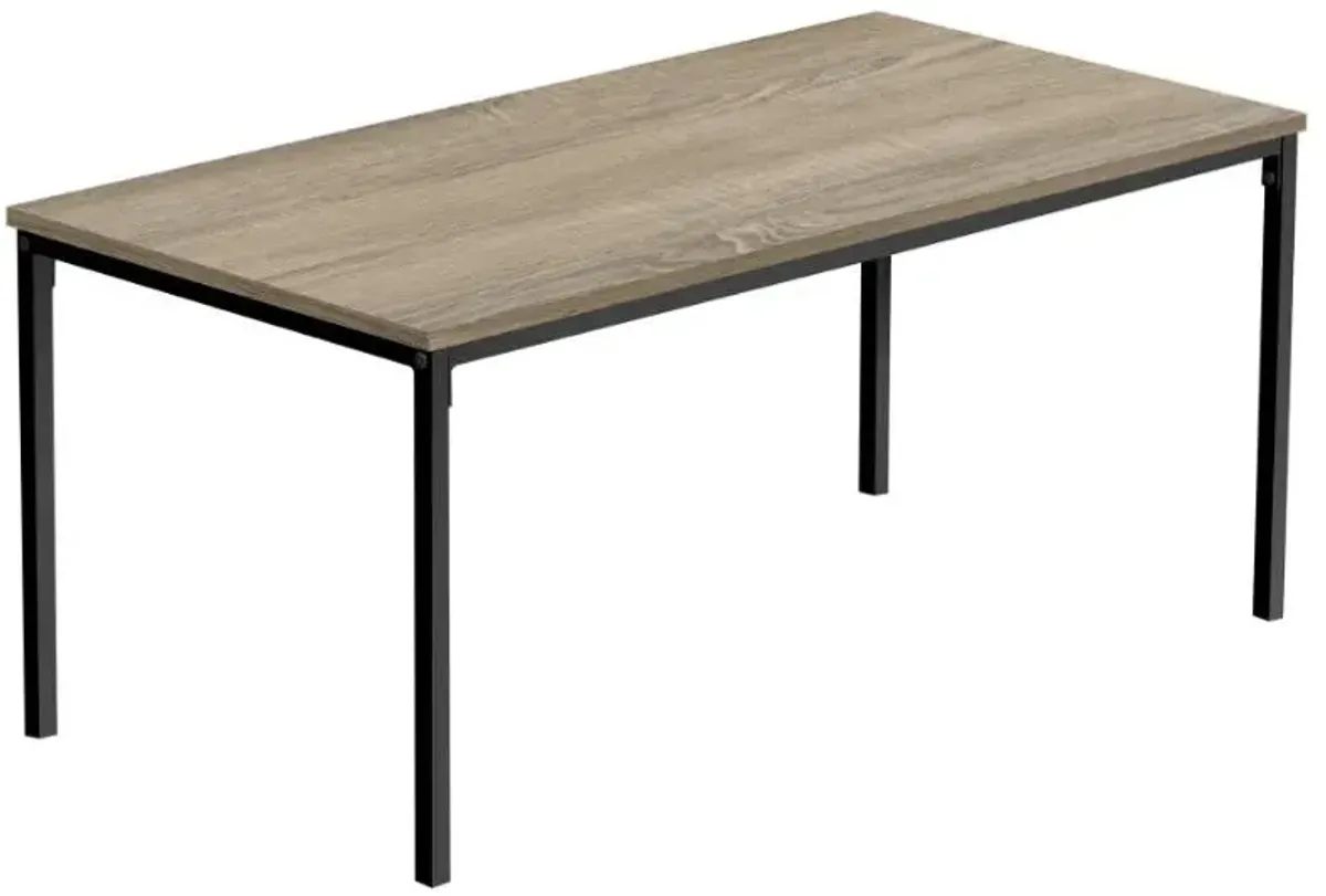 Monarch Specialties Inc. Dark Taupe 40"L Coffee Table with Black Metal Legs