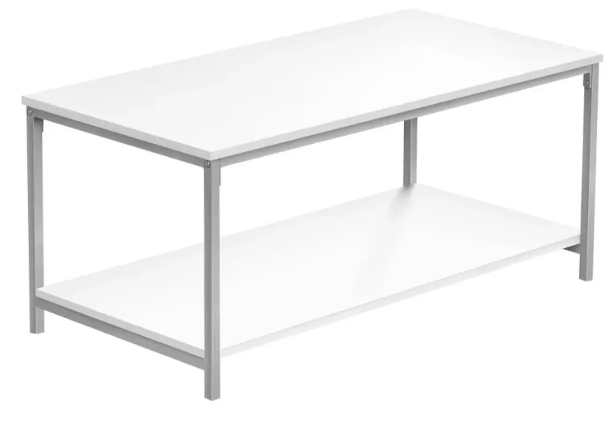 Monarch Specialties Inc. Silver/White Coffee Table