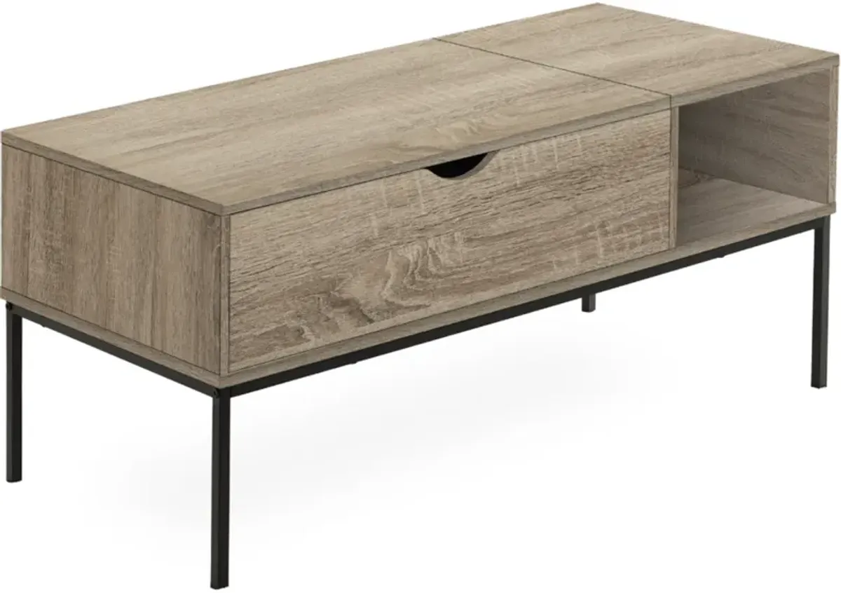 Monarch Specialties Inc. Dark Taupe Lift-Top Coffee Table