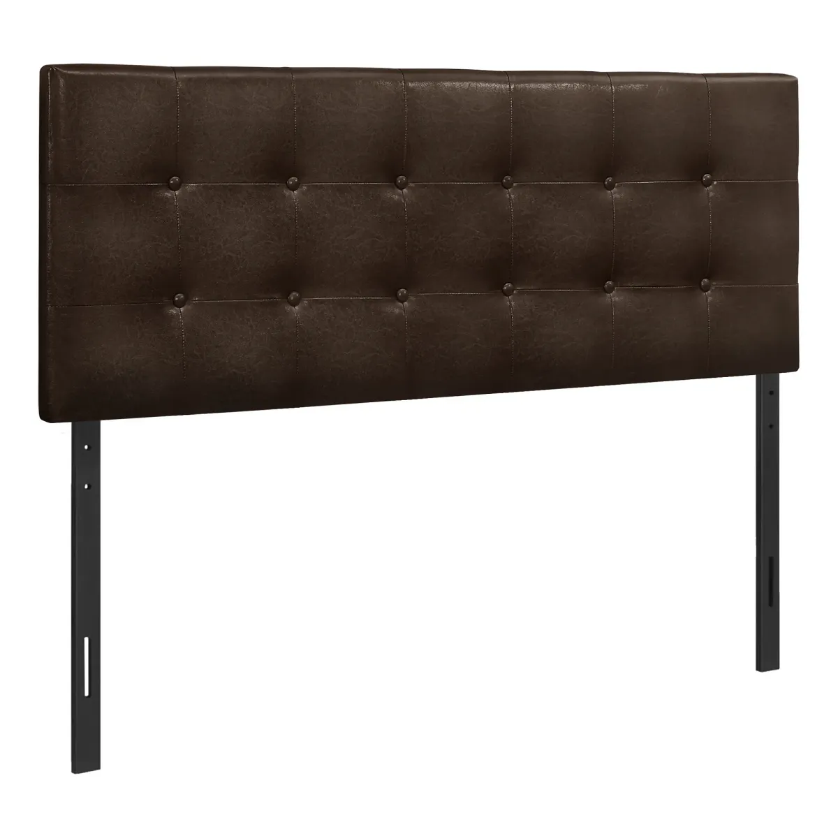 Bed, Headboard Only, Full Size, Bedroom, Upholstered, Pu Leather Look, Brown, Transitional