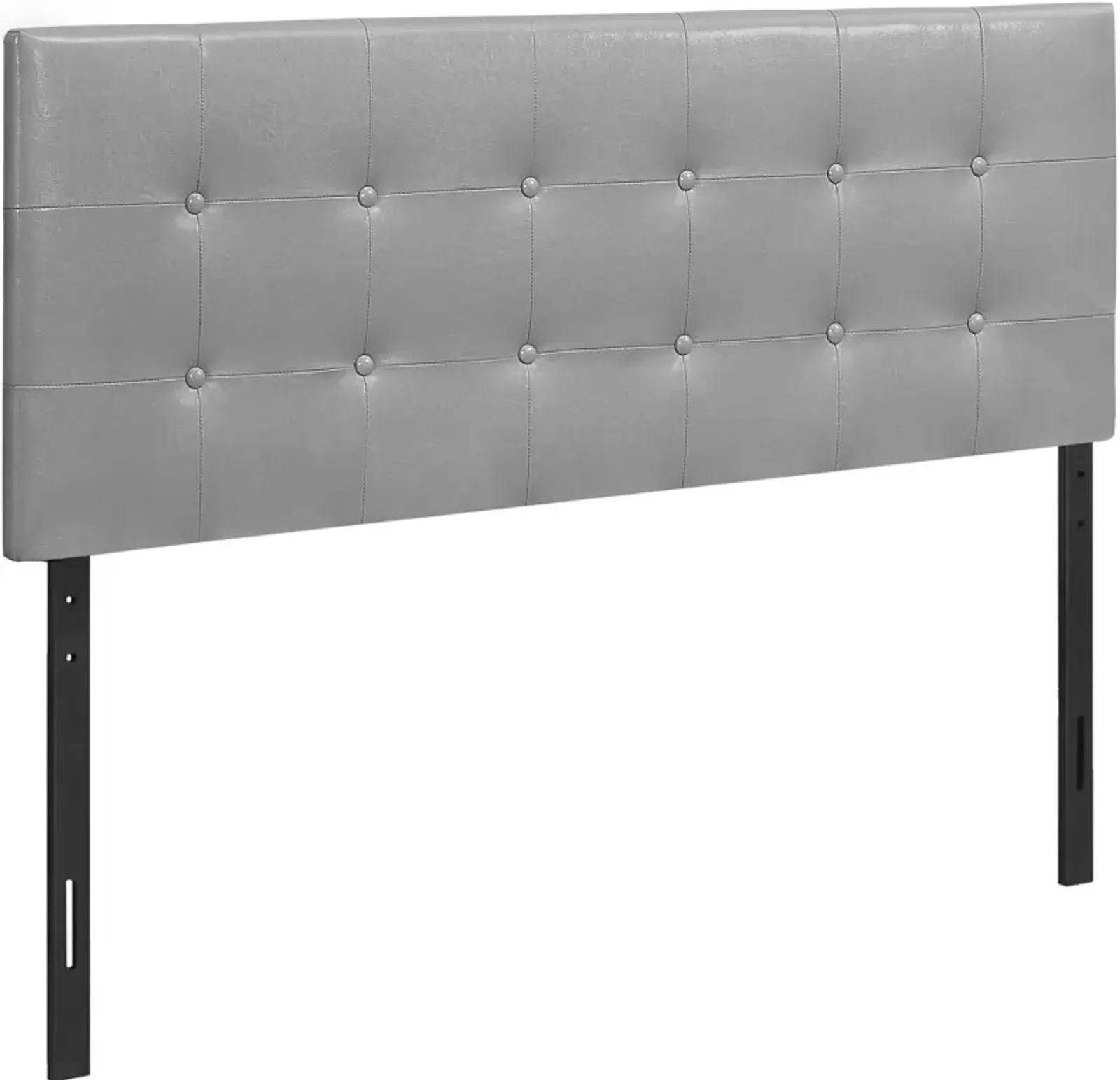 Bed, Headboard Only, Full Size, Bedroom, Upholstered, Pu Leather Look, Grey, Transitional