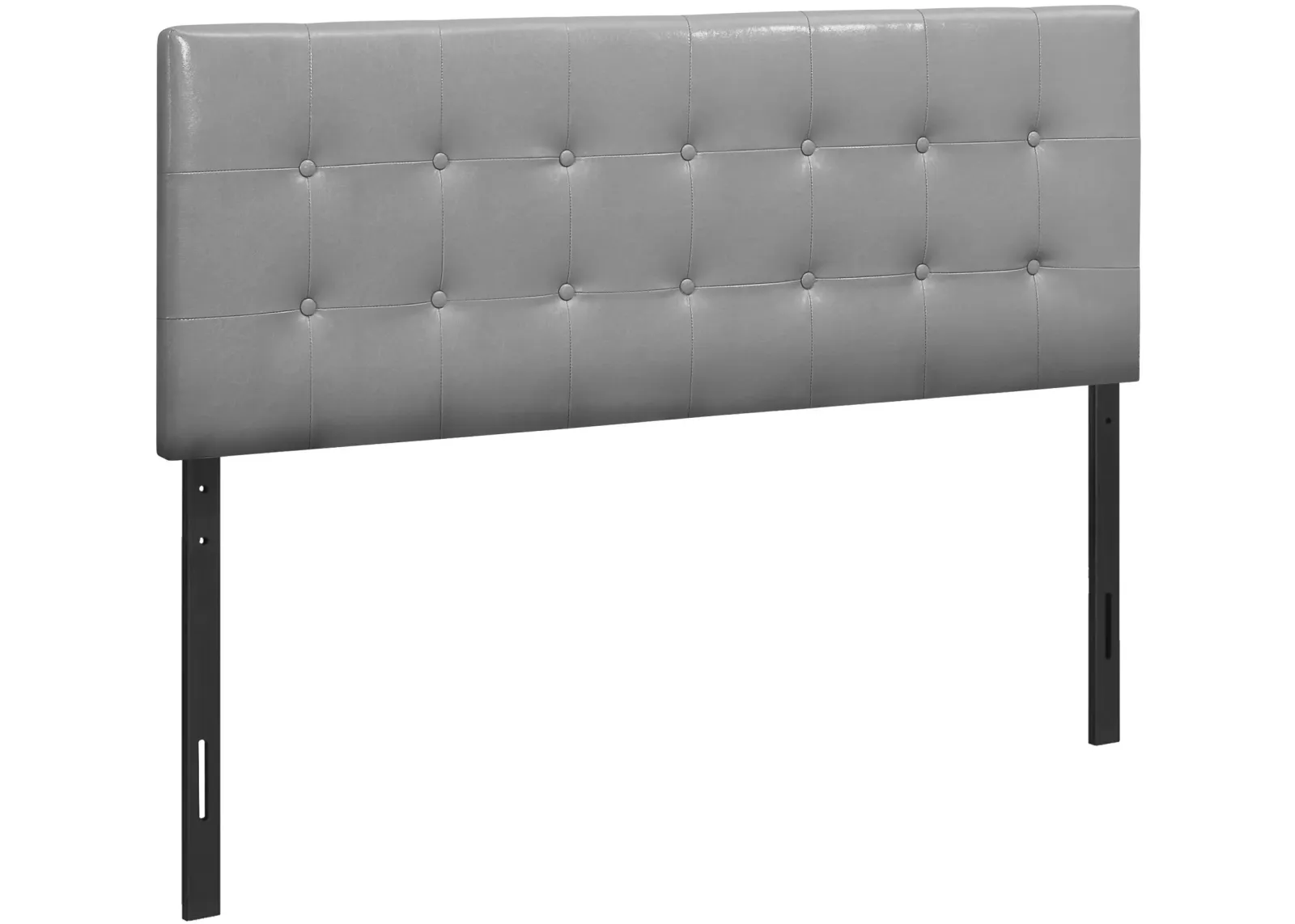 Bed, Headboard Only, Queen Size, Bedroom, Upholstered, Pu Leather Look, Grey, Transitional