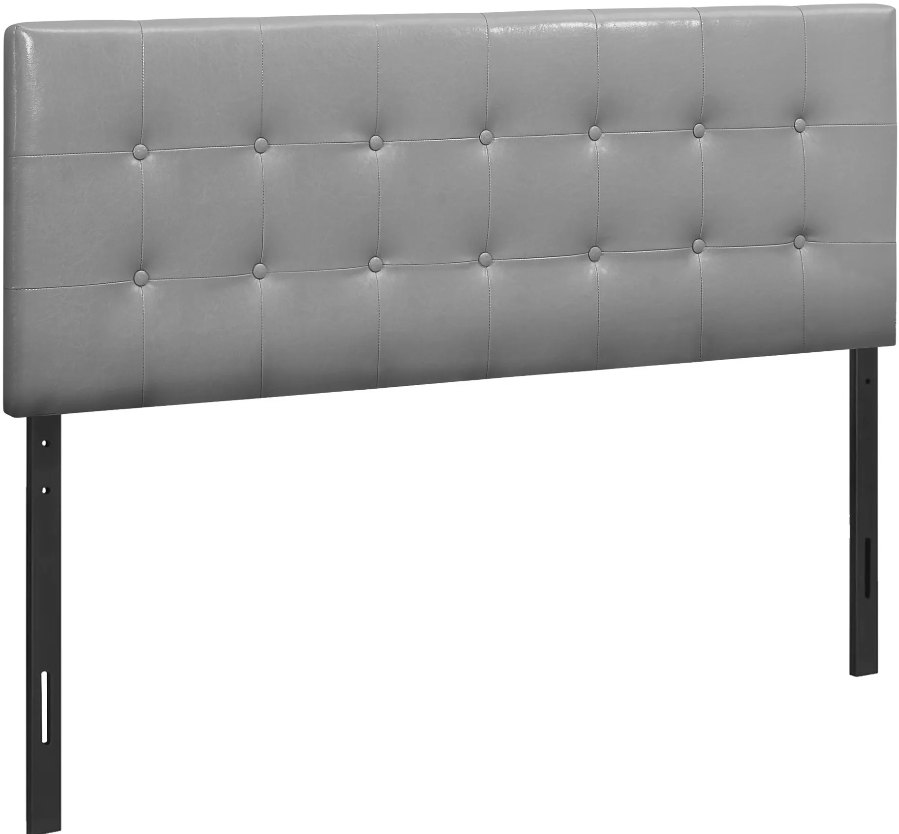 Bed, Headboard Only, Queen Size, Bedroom, Upholstered, Pu Leather Look, Grey, Transitional