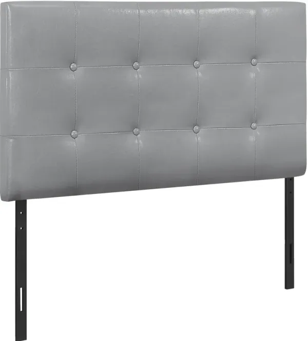 Bed, Headboard Only, Twin Size, Bedroom, Upholstered, Pu Leather Look, Grey, Transitional