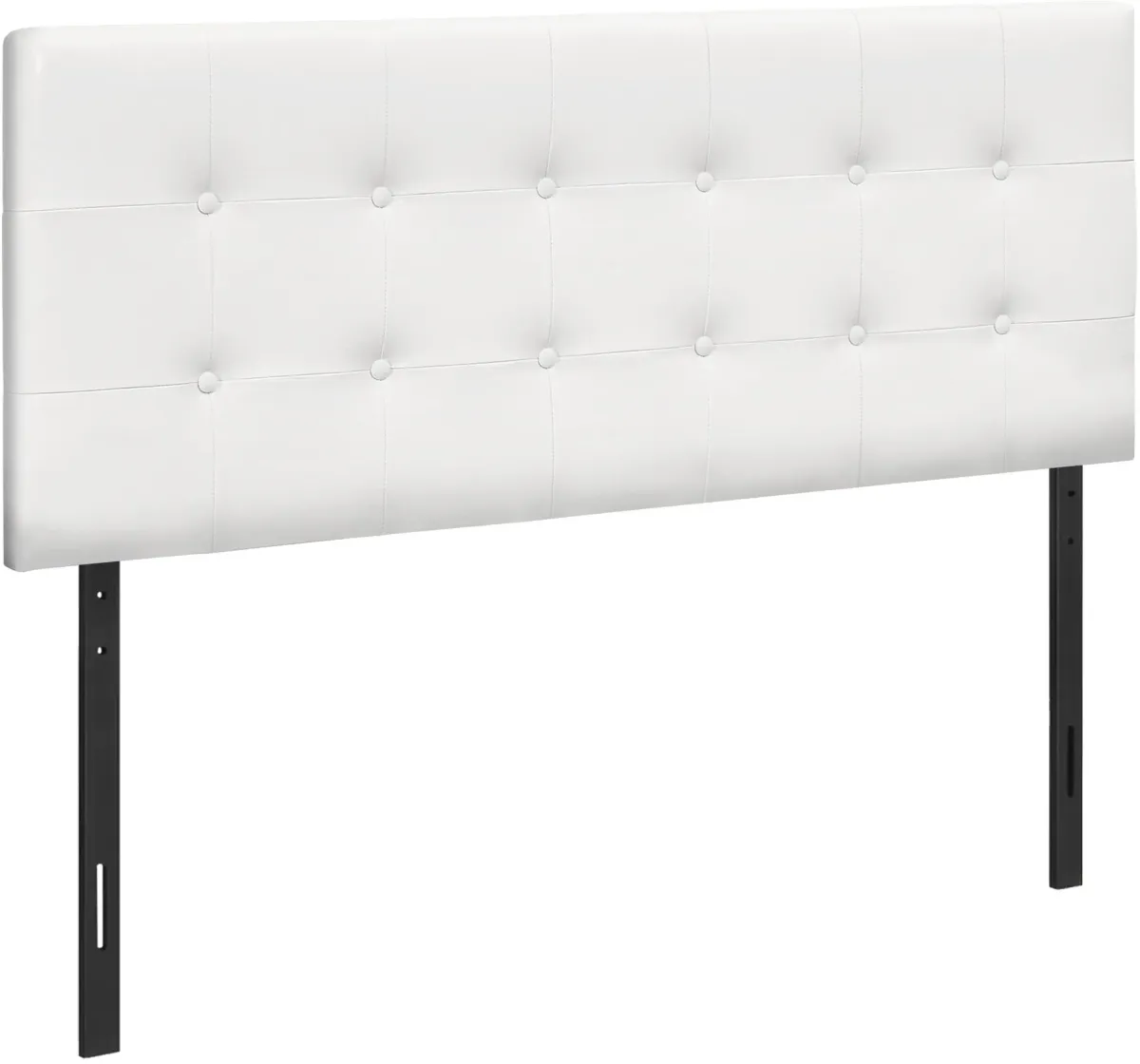 Bed, Headboard Only, Full Size, Bedroom, Upholstered, Pu Leather Look, White, Transitional