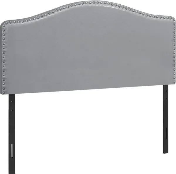 Bed, Headboard Only, Full Size, Bedroom, Upholstered, Pu Leather Look, Grey, Transitional