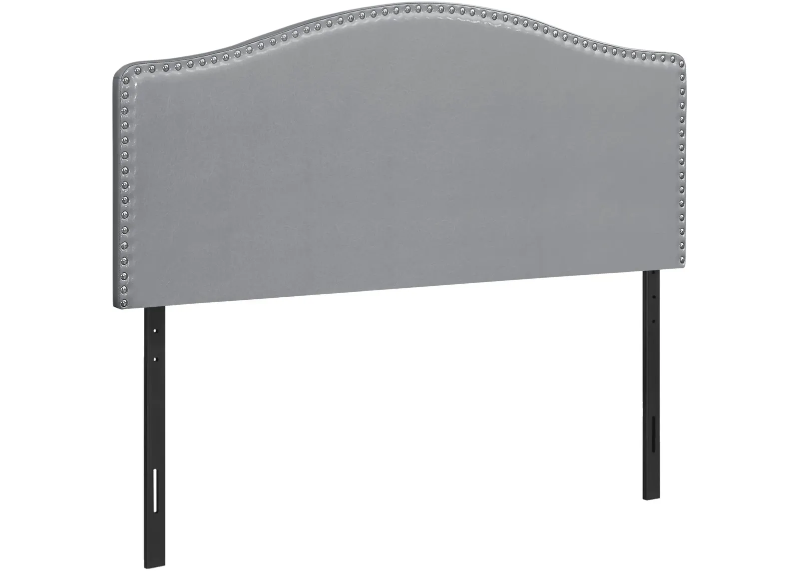 Bed, Headboard Only, Queen Size, Bedroom, Upholstered, Pu Leather Look, Grey, Transitional