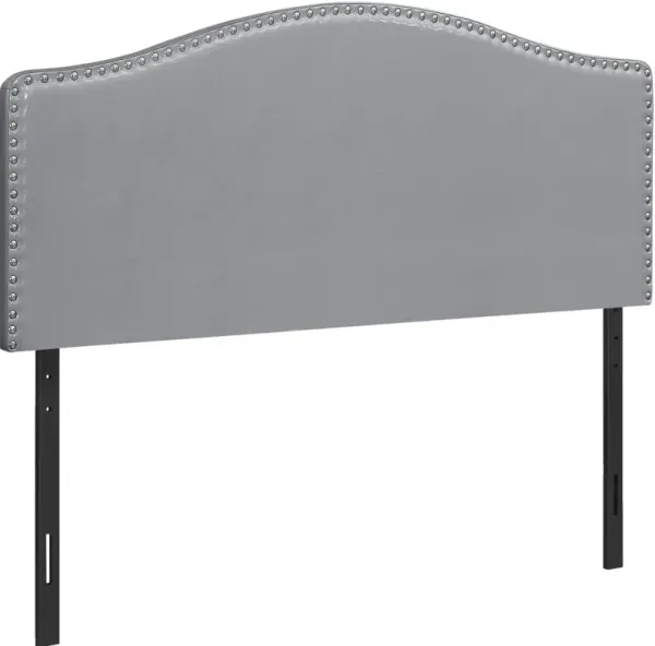 Bed, Headboard Only, Queen Size, Bedroom, Upholstered, Pu Leather Look, Grey, Transitional
