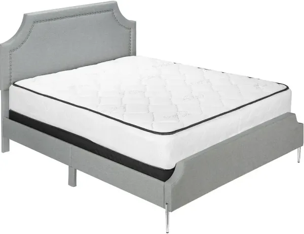 Monarch Specialties Inc. Grey Linen Queen Bed