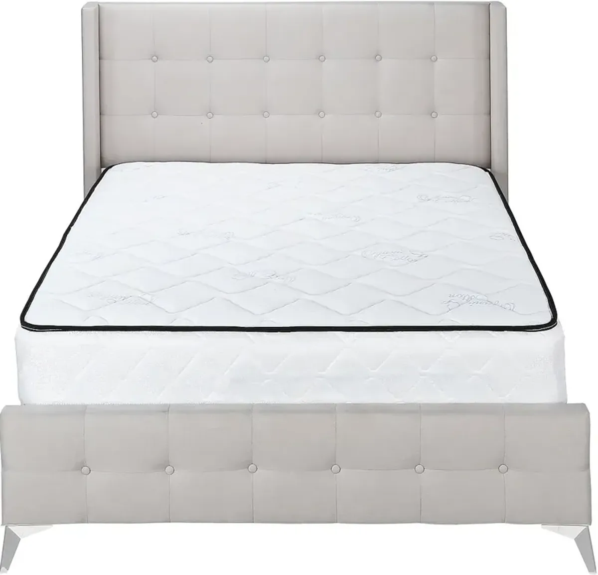 Monarch Specialties Inc. Beige Linen Queen Bed
