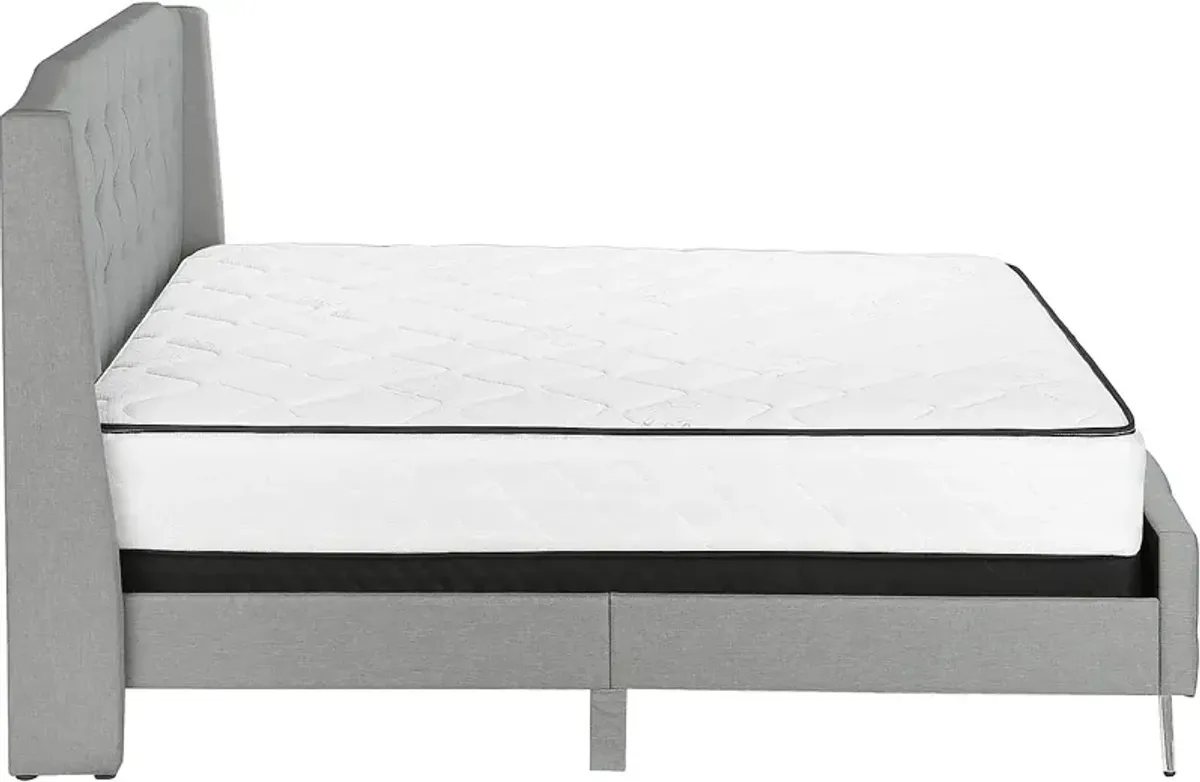 Monarch Specialties Inc. Grey Linen Queen Bed