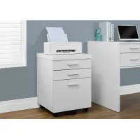 File Cabinet, Rolling Mobile, Storage Drawers, Printer Stand, Office, Work, Laminate, White, Contemporary, Modern