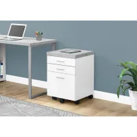 File Cabinet, Rolling Mobile, Storage Drawers, Printer Stand, Office, Work, Laminate, Grey, White, Contemporary, Modern