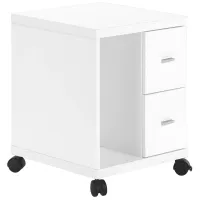 Office, File Cabinet, Printer Cart, Rolling File Cabinet, Mobile, Storage, Work, Laminate, White, Contemporary, Modern