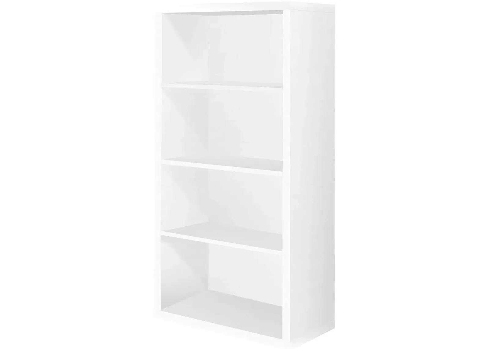 Bookshelf, Bookcase, Etagere, 5 Tier, 48"H, Office, Bedroom, Laminate, White, Contemporary, Modern