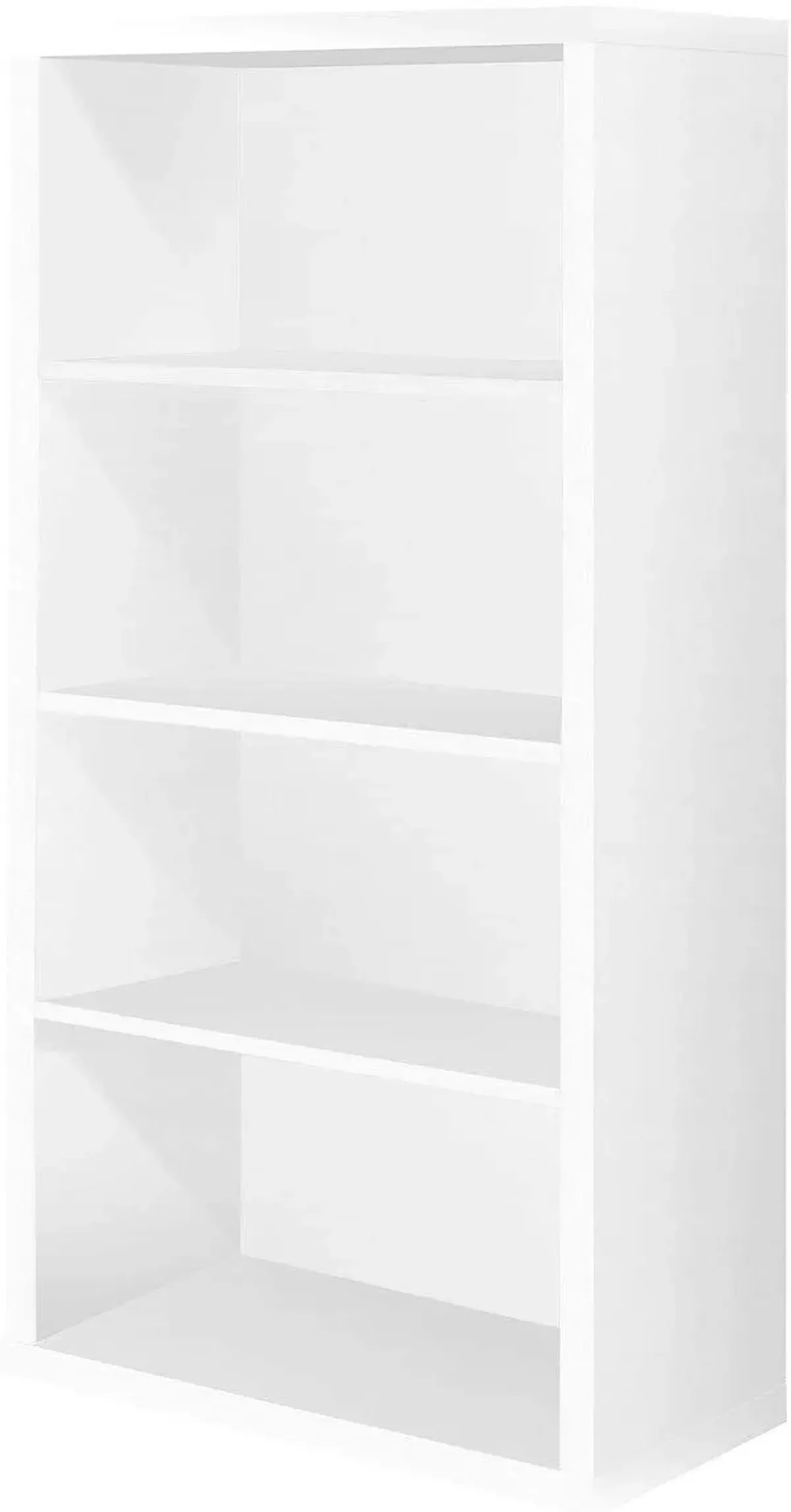 Bookshelf, Bookcase, Etagere, 5 Tier, 48"H, Office, Bedroom, Laminate, White, Contemporary, Modern