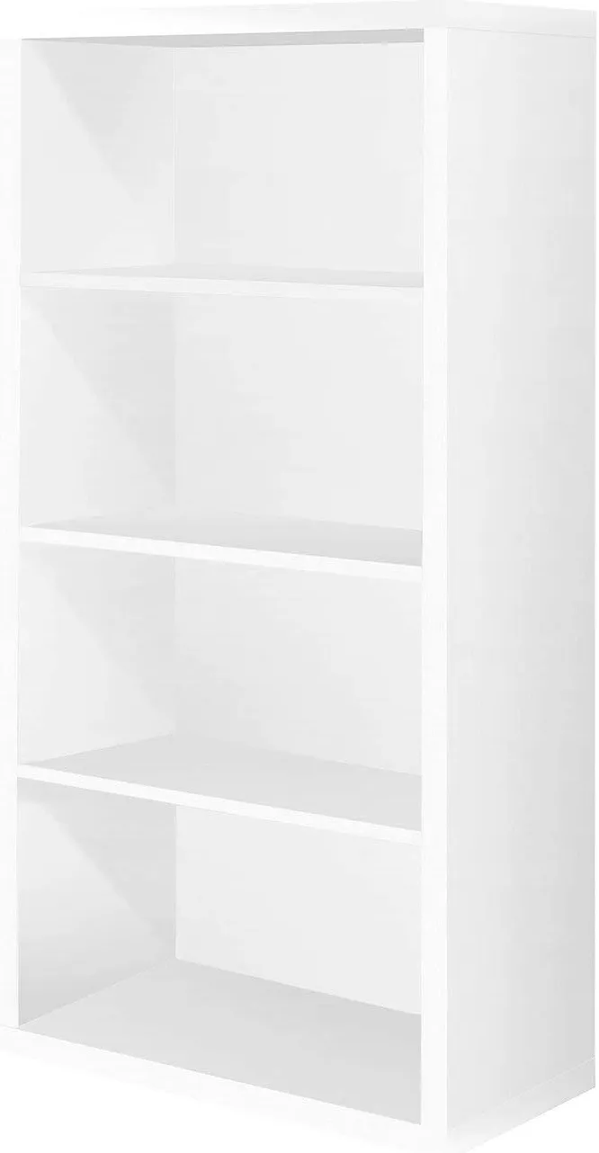 Bookshelf, Bookcase, Etagere, 5 Tier, 48"H, Office, Bedroom, Laminate, White, Contemporary, Modern