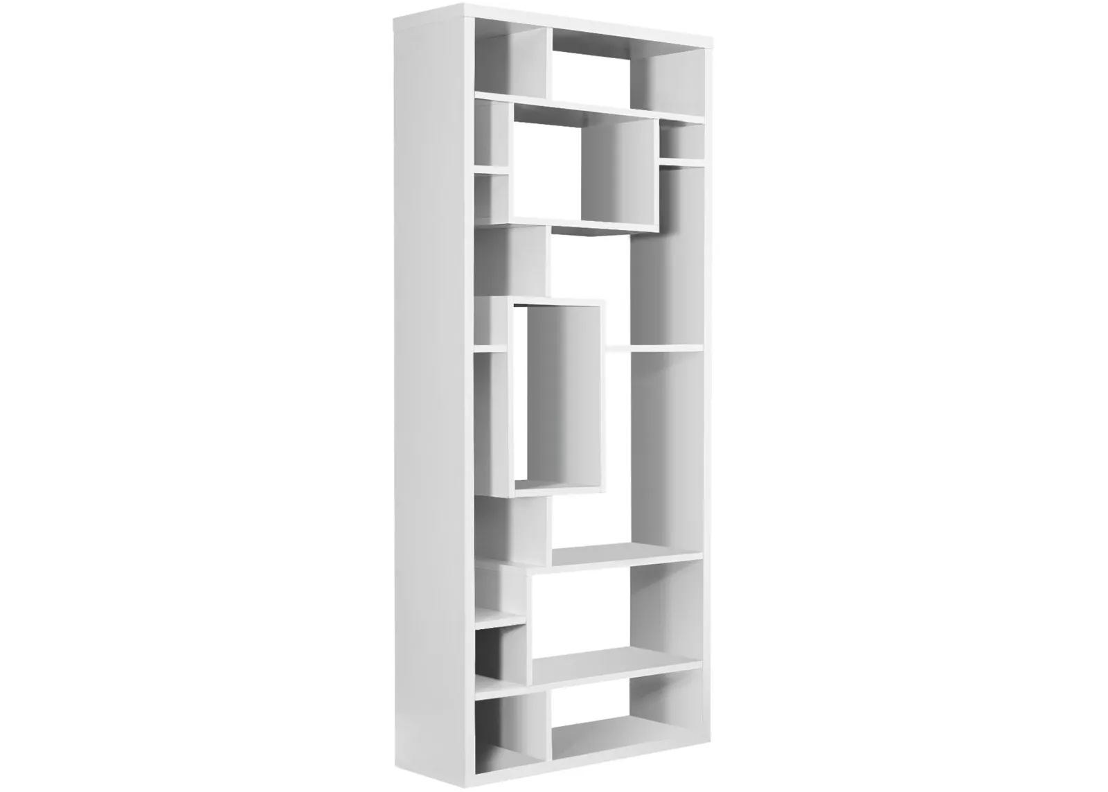 Bookshelf, Bookcase, Etagere, 72"H, Office, Bedroom, Laminate, White, Contemporary, Modern