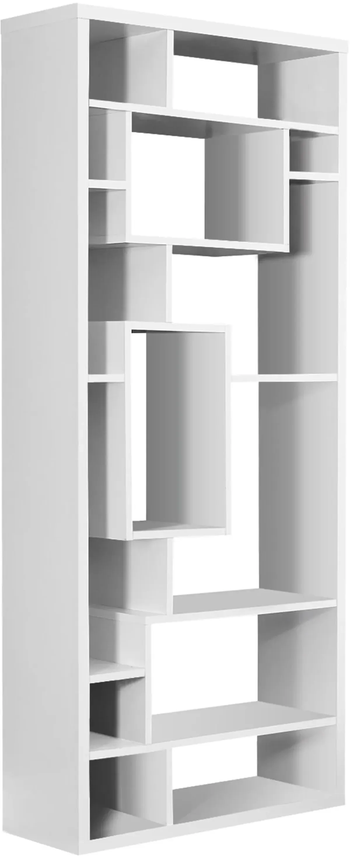 Bookshelf, Bookcase, Etagere, 72"H, Office, Bedroom, Laminate, White, Contemporary, Modern