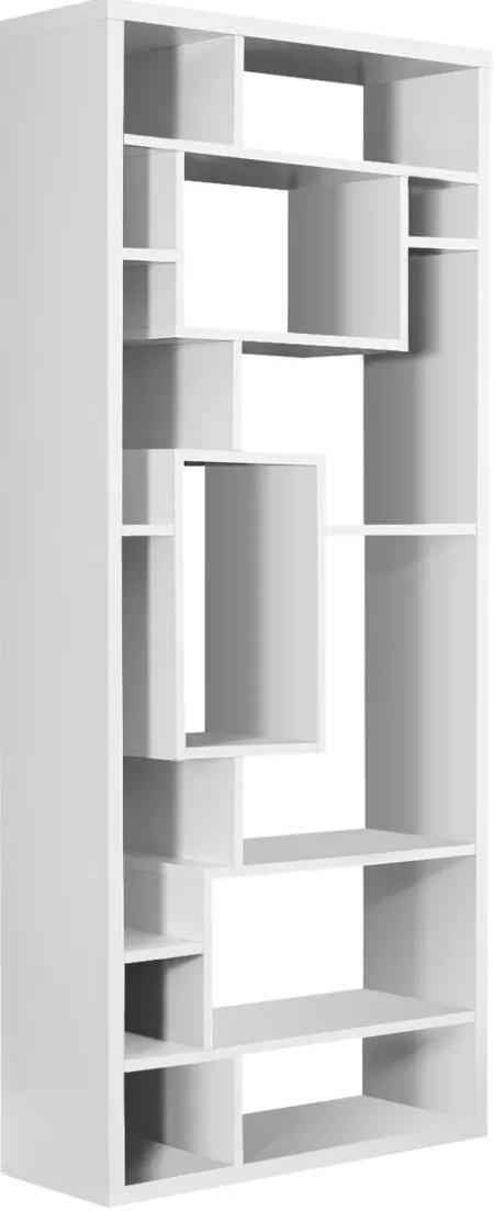 Bookshelf, Bookcase, Etagere, 72"H, Office, Bedroom, Laminate, White, Contemporary, Modern