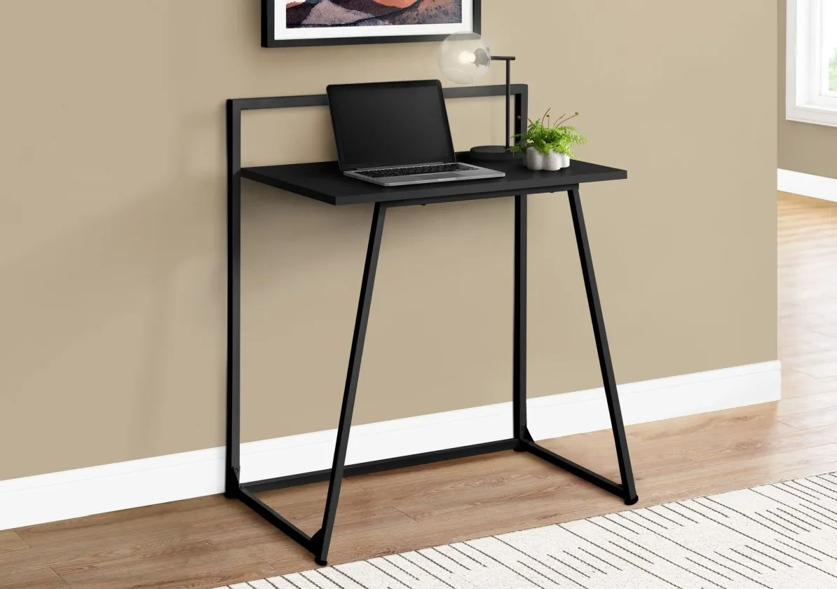 Computer Desk, Home Office, Laptop, 30"L, Work, Metal, Laminate, Black, Contemporary, Modern