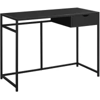 Computer Desk, Home Office, Laptop, Storage Drawer, 42"L, Work, Metal, Laminate, Black, Contemporary, Modern