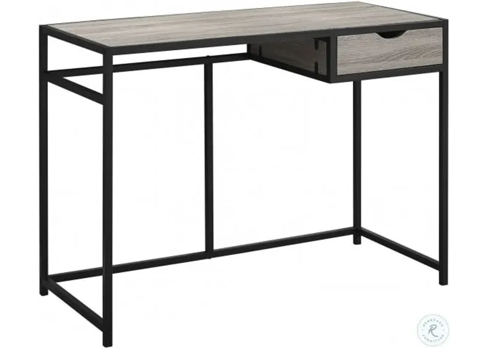 Computer Desk, Home Office, Laptop, Storage Drawer, 42"L, Work, Metal, Laminate, Brown, Black, Contemporary, Modern