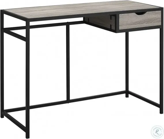 Computer Desk, Home Office, Laptop, Storage Drawer, 42"L, Work, Metal, Laminate, Brown, Black, Contemporary, Modern