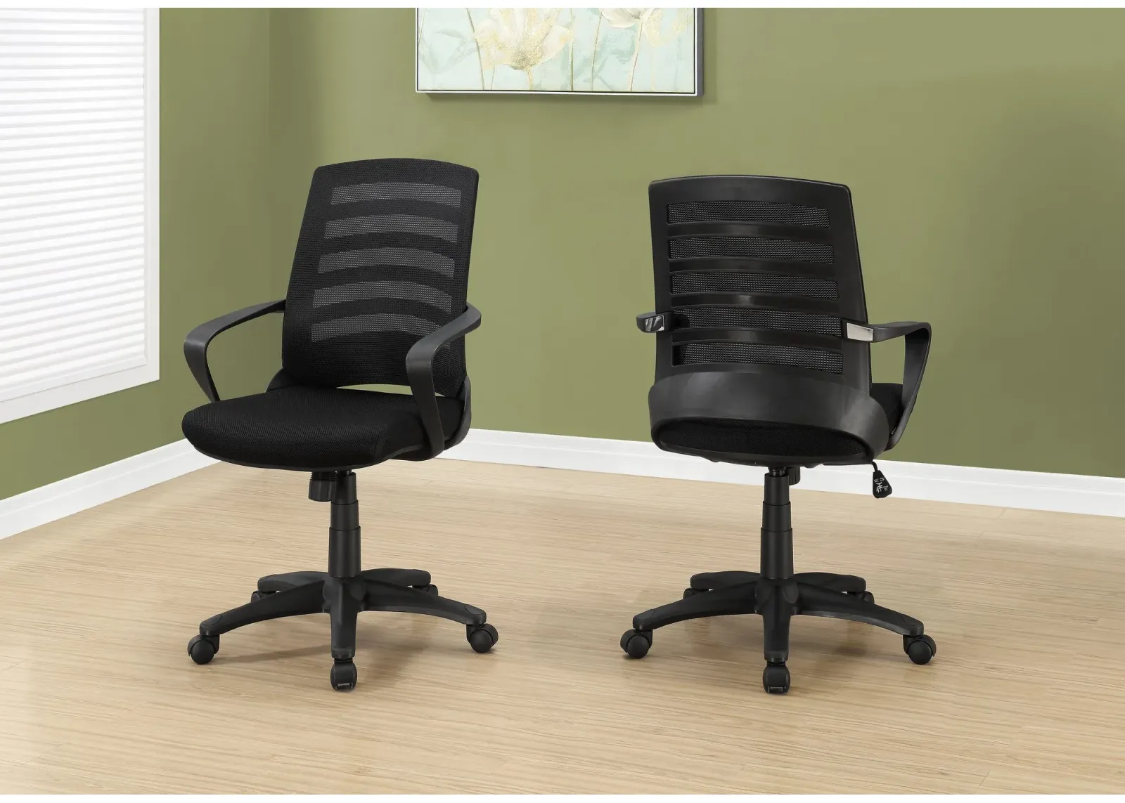 Office Chair, Adjustable Height, Swivel, Ergonomic, Armrests, Computer Desk, Work, Metal, Mesh, Black, Contemporary, Modern