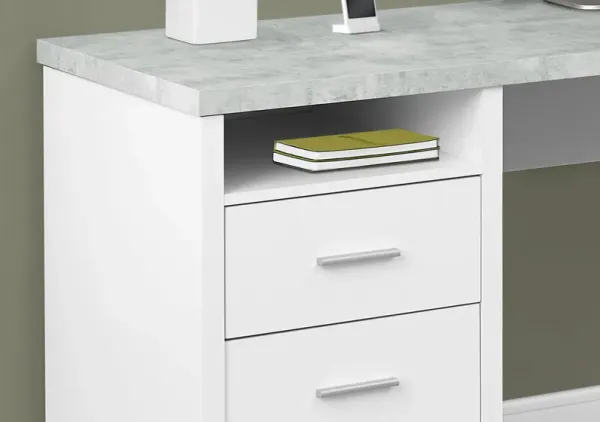 Computer Desk, Home Office, Corner, Left, Right Set-Up, Storage Drawers, 80"L, L Shape, Work, Laptop, Metal, Laminate, Grey, Contemporary, Modern