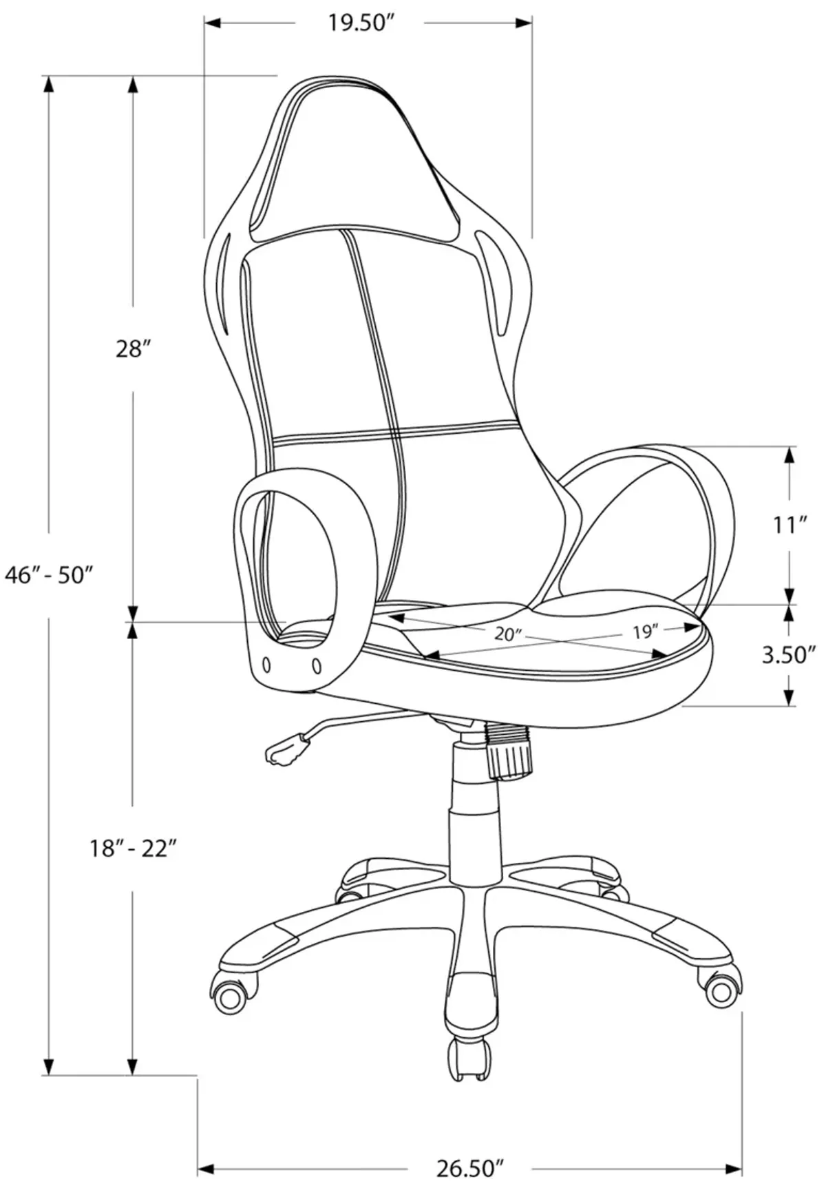 Office Chair, Gaming, Adjustable Height, Swivel, Ergonomic, Armrests, Computer Desk, Work, Metal, Mesh, Black, Red, Contemporary, Modern