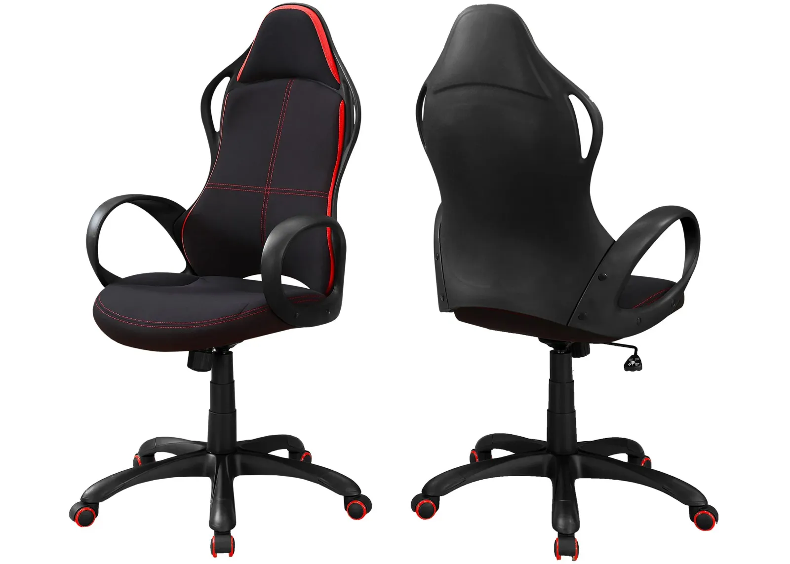 Office Chair, Gaming, Adjustable Height, Swivel, Ergonomic, Armrests, Computer Desk, Work, Metal, Mesh, Black, Red, Contemporary, Modern