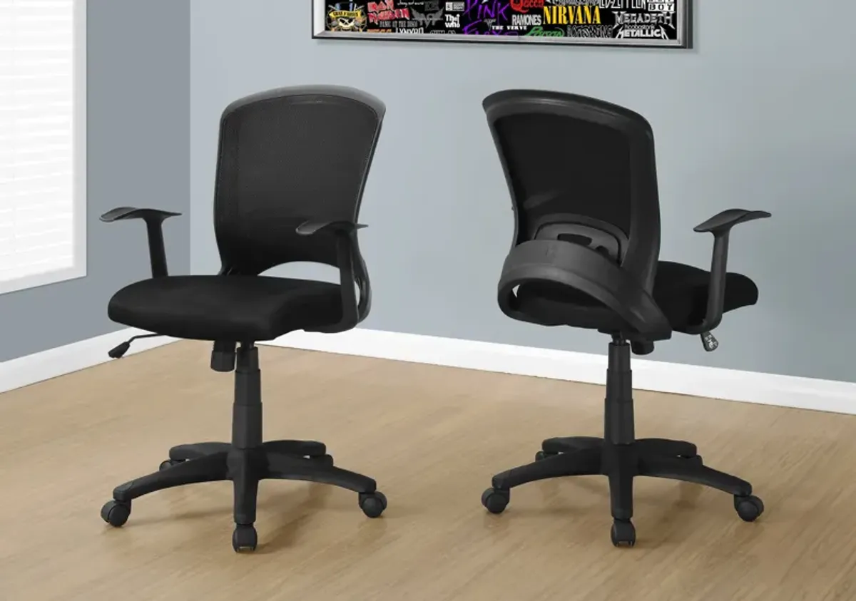 Office Chair, Adjustable Height, Swivel, Ergonomic, Armrests, Computer Desk, Work, Metal, Mesh, Black, Contemporary, Modern