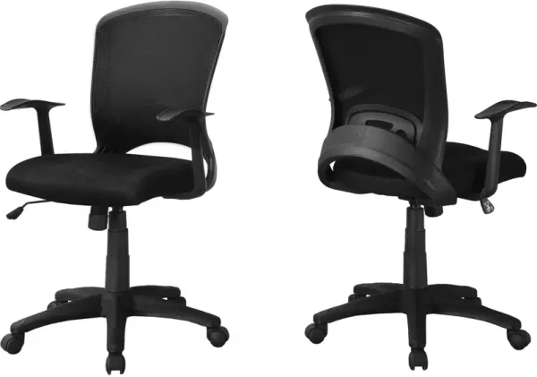 Office Chair, Adjustable Height, Swivel, Ergonomic, Armrests, Computer Desk, Work, Metal, Mesh, Black, Contemporary, Modern