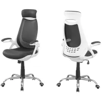 Office Chair, Adjustable Height, Swivel, Ergonomic, Armrests, Computer Desk, Work, Metal, Mesh, White, Grey, Contemporary, Modern