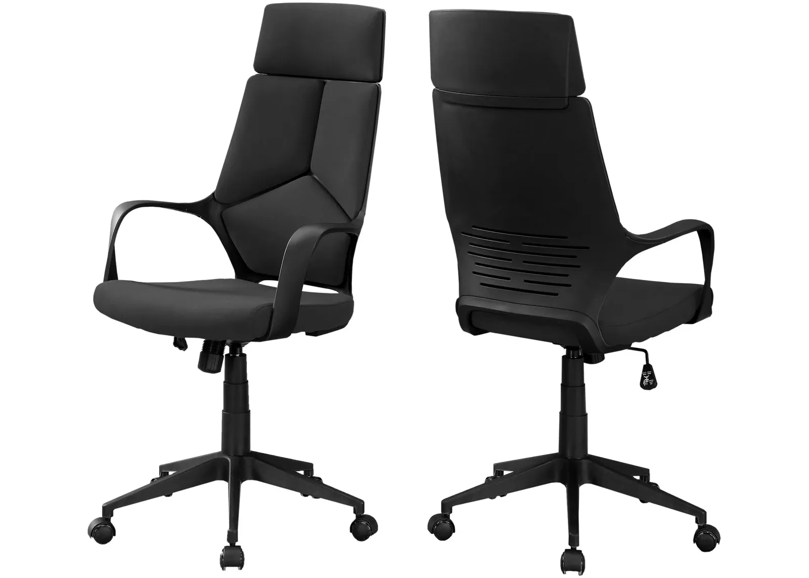 Office Chair, Adjustable Height, Swivel, Ergonomic, Armrests, Computer Desk, Work, Metal, Fabric, Black, Contemporary, Modern