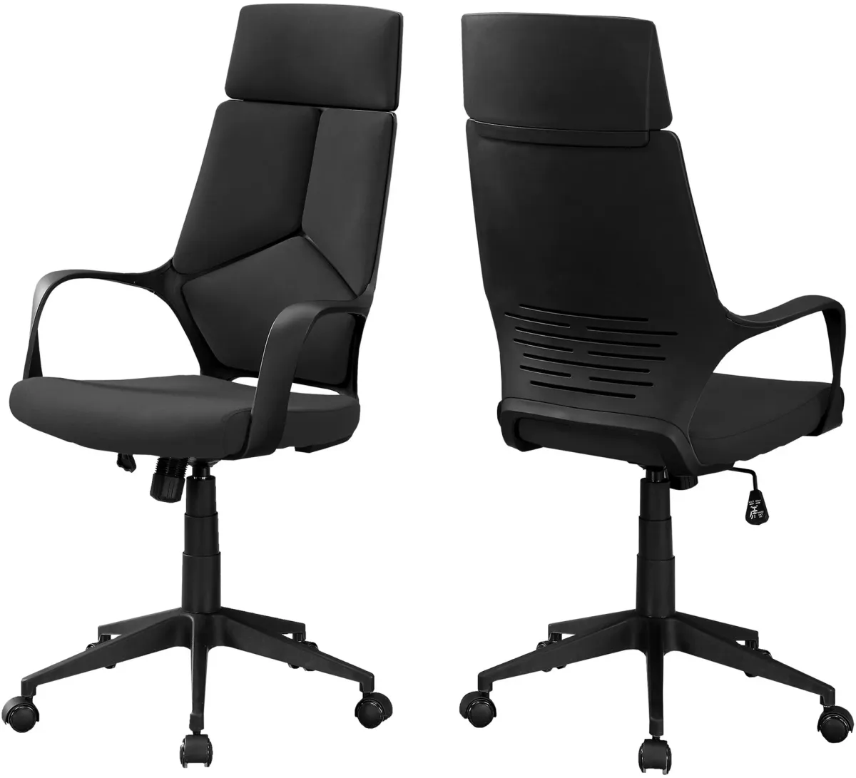 Office Chair, Adjustable Height, Swivel, Ergonomic, Armrests, Computer Desk, Work, Metal, Fabric, Black, Contemporary, Modern